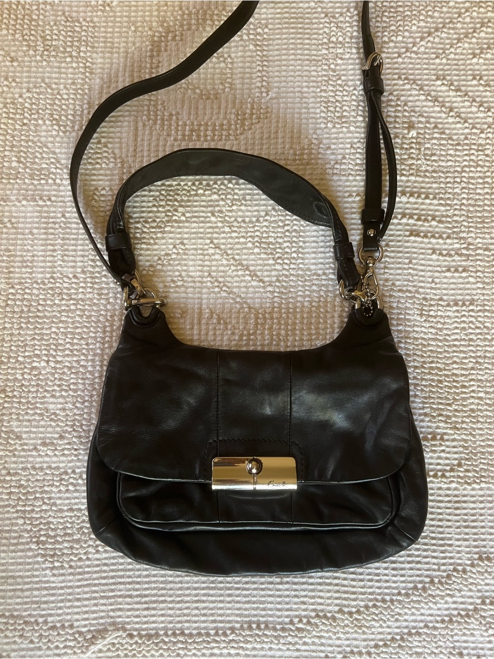 Coach Hobo Classic Black Leather Shoulder Bag